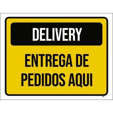 Imagem de Kit 5 Placas Sinalização - Delivery Entrega Pedidos Aqui - Sinalizo