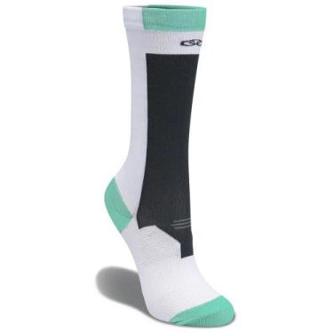 Imagem de Meia Olympikus BPC Cano Médio Unissex Branca e Verde Claro, G