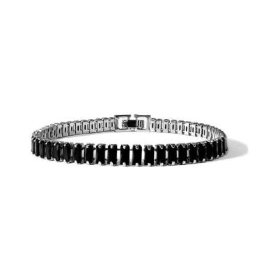 Imagem de Pulseira Masculina Riviera Zircônias Pretas  Noah, 19 cm
