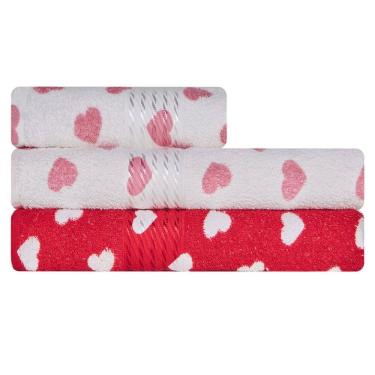 Imagem de Kit de Toalhas de Banho e Rosto 3 Peças 100% Algodão Felpudas Prisma Dohler