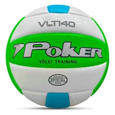 Imagem de Bola Poker Vôlei Training VLT140 Branco, Verde e Azul, UN