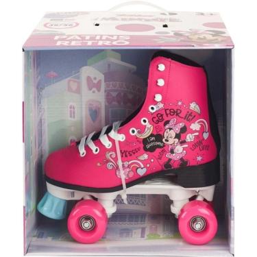 Imagem de Patins Minnie Retro 4 Rodas Tamanho 35-36 Azul BBR TOYS