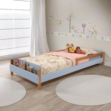 Imagem de Cama Montessori Maui 45cm X 95cm X 205cm Azul BB/Amêndoa - Irmãos Hink