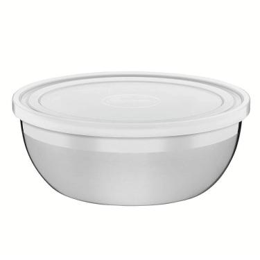 Imagem de Pote Tramontina Freezinox Redondo Em Aço Inox Com Tampa Plástica 18 Cm 1,6 L 61222180