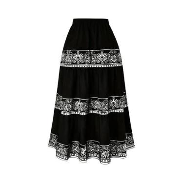 Imagem de Moda feminina plus size adequada para viagens e recreação com saia com