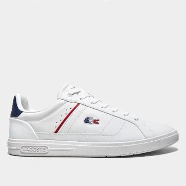 Imagem de Tênis Lacoste Europa Pro Masculino, Branco, Vermelho, 38