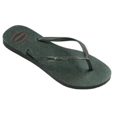 Imagem de Chinelo Havaianas Slim Gloss Verde Olive Conforto Casual -, Verde oliv