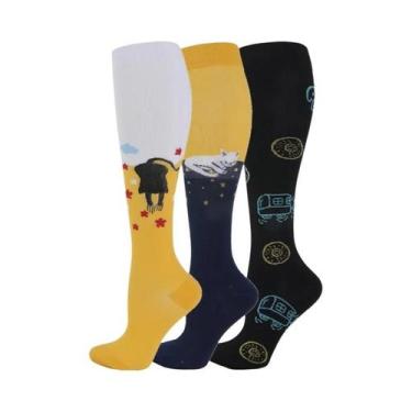 Imagem de Meias De Compressão Para Mulheres E Homens, 3 Pares, Até O Joelho, 30M