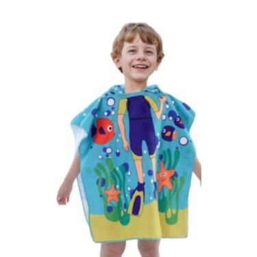 Imagem de Toalha Infantil com Capuz Mergulhador Fundo do Mar Meninos - - anjo da