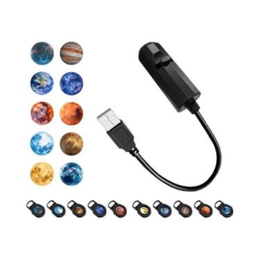 Imagem de Luminária LED Lua USB: Luz Noturna Para Natal, Halloween, Festas, Quar