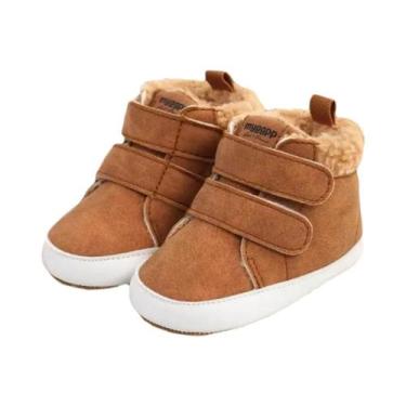 Imagem de Botas De Neve Quentes Unissex Para Bebês, Solado De Couro Com Pelúcia,