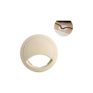 Imagem de 3x Acabamento Moveis Passa Fio Tapa Furo Redondo 46mm Marfim Marfim - 