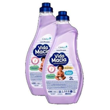 Imagem de kit 2 Lava Roupas Vida Macia Glicerina E Amêndoas 2l