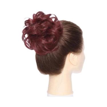 Imagem de Aplique De Cabelo Rabo De Cavalo Sintético Elástico Preto, Castanho E 