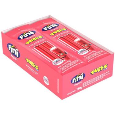 Imagem de Bala de Gelatina Morango e Nata Tubes Fini - 180g, 1 unidade, Morango