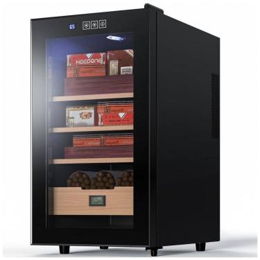 Imagem de Umidor Elétrico para Charutos 48L com Prateleiras e Higrômetro, 110 Volts, NEEDONE, Preto