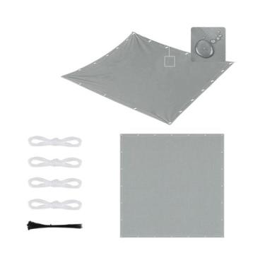 Imagem de Toldo De Sombra Impermeável Para Exterior Com Borda Reta E Ilhoses Par