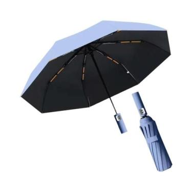 Imagem de Guarda-chuva Automático Preto Dobrável Para Proteção Contra Sol E Chuv