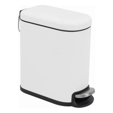 Imagem de Lixeira Banheiro 5l Branca Aco 29x14cm Com Pedal - Slim