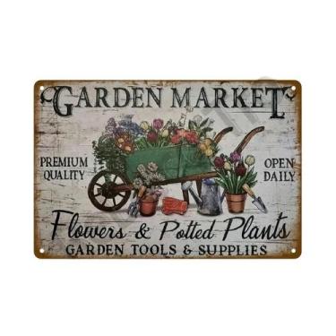 Imagem de Placa De Metal Vintage Com Flores Para Decoração De Parede De Jardim, 