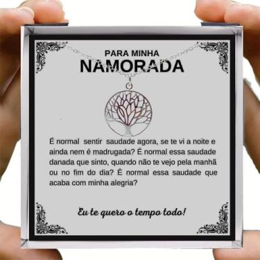 Imagem de Colar Feminino Pingente Árvore Vida Presente Aniversário Namorada Namo