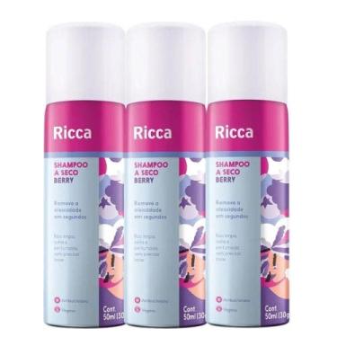 Imagem de Kit 3 Shampoo A Seco Ricca De Bolso Remove Oleosidade Berry 50ml