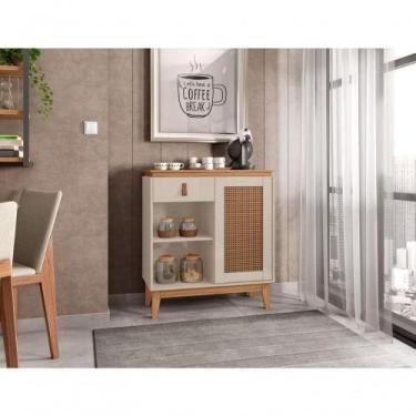 Imagem de Aparador Café Quartzo C/ Porta E Gaveteiro Off White/noce - Mobiliar H