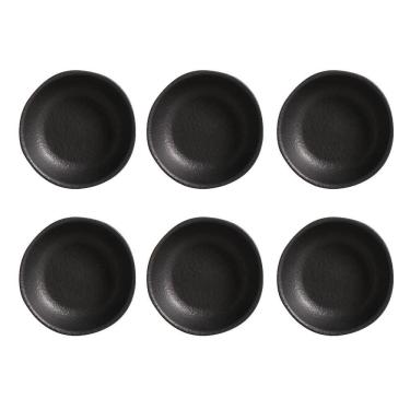 Imagem de Conjunto de Ramequim Orgânico Matte para Servir em Stoneware com 6 Peças 70ML Preto Porto Brasil