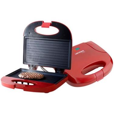 Imagem de Grill e Sanduicheira Elétrica Lenoxx Easy Red PSD119 Vermelha 127V  2 