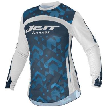 Imagem de Camisa Motocross Jett Armage 2022 Infantil, Azul, Branco, 8