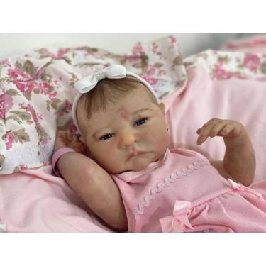 Imagem de Bebe Reborn Princesa Toma Banho Realista, Enxoval com 19 itens, Corpo 