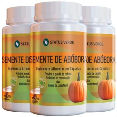 Imagem de 3 Potes Semente de Abóbora Extrato Seco Kit 180 Cáps - Suplemento Natu