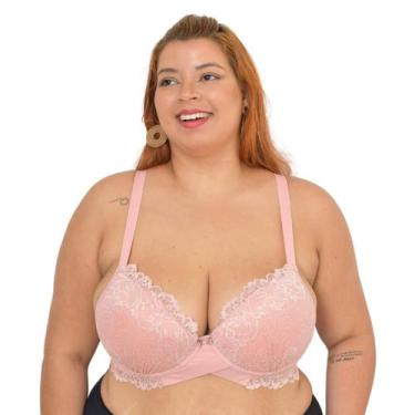 Imagem de Sutiã Renda Plus Size Reforçado Soutien Lingerie Com Aro e Bojo Corpo 