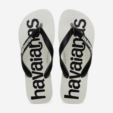 Imagem de Chinelo Havaianas Top Logomania II, Branco, Preto, 37/38