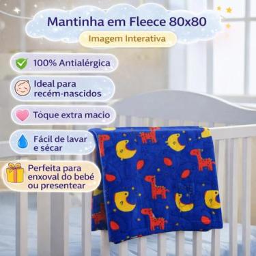 Imagem de Manta Mantinha Bebê Antialérgico Macia Infantil Fleece Estampado 80x80