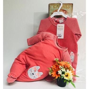 Imagem de Macacão Bebe Menina Longo Bela Fase Malha Enxoval Luxo 247, Laranja, P