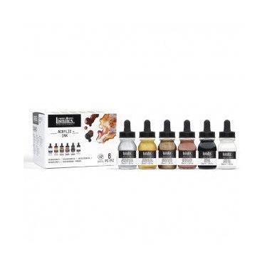 Imagem de Estojo Tinta Acrílica Líquida Liquitex 30ml 06 Cores Metálicas