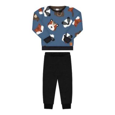 Imagem de Conjunto Infantil Moletom Menino Alakazoo Ref. 65226, Azul, 2