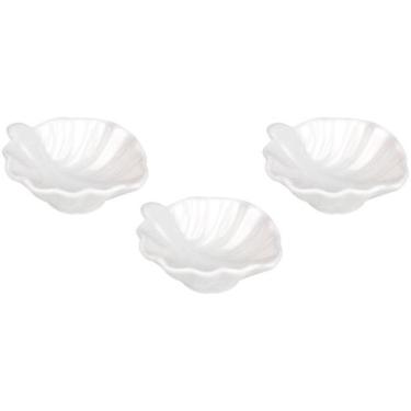 Imagem de Petisqueira Molheira De Porcelana Folha Hauskraft Com 3 Peças 40ml 9,5