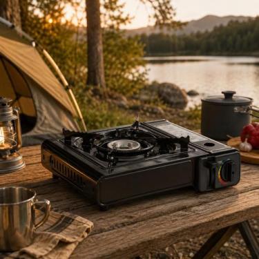Imagem de NTK Fogareiro Frontier Flex Gás Fogão Portátil Camping Nautika Preto c