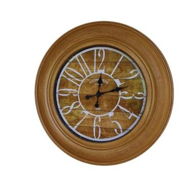 Imagem de Relógio de Parede Antiqué 76x76x10 Moldura e Fundo Marrom - Imporiente