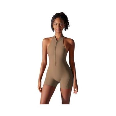 Imagem de Macacão Esportivo Feminino Sexy Sem Costas Com Efeito Empina Bumbum, S