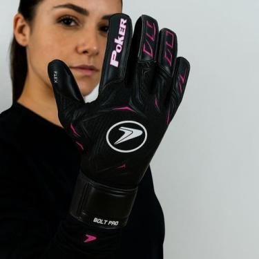 Imagem de Luva de Goleiro Profissional Poker Bolt, Preto, 11
