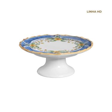 Imagem de Prato para Bolo Parrot Paradise Flores Cerâmica Estampa Tropical 27,5CM Verde Maison Blanche