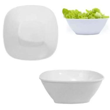 Imagem de Tigela Bowl Quadrada Funda Branca Melamina 680ml - Chinatown