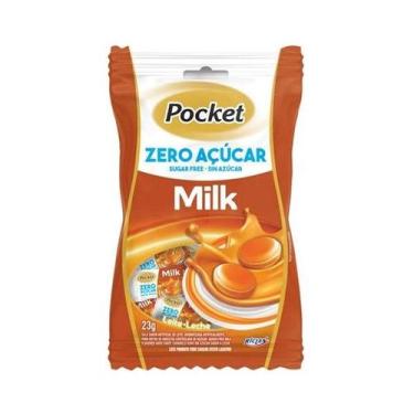 Imagem de Bala Pocket Milk Zero Açúcar Leite Riclan Sachê 23g