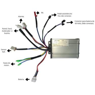Imagem de Módulo Controlador Bicicleta e Triciclo Elétrico 48V BX22 Duos