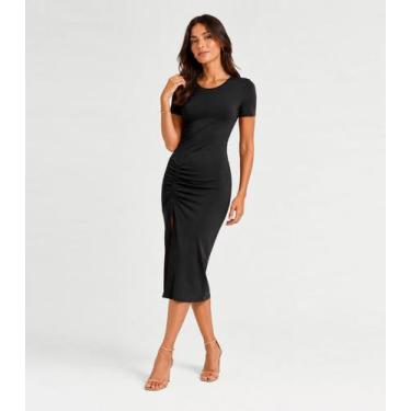Imagem de Vestido Midi Em Visco Classic Infinita Cor Preto, M, Preto
