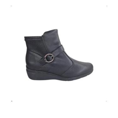 Imagem de Bota Anabela Cano Curto Feminina Piccadilly Maxi 117132, 38, Preto