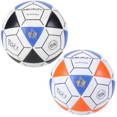 Imagem de Kit 2 Bolas de Futevôlei Penalty Altinha Oficial XXI sem Costura Toque Macio Laranja e Preto 425G